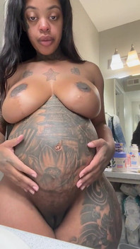 Big Busty Princess Shows off Her 9 Months Pregnant Belly