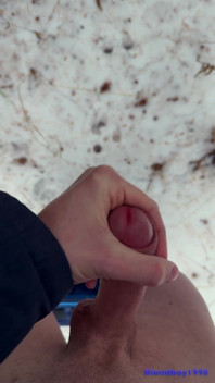 Handy POV - Twink Wixt His Cock in the Forest - in Winter