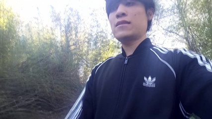 Who Will Spot This Twink in a Black and White Adidas Tracksuit, Flashing His Cock in Public Going Commando Freeballing, Peeing I