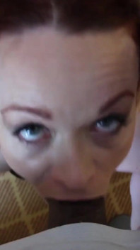 Horny cougar takes 11 inch BBC down her throat balls deep