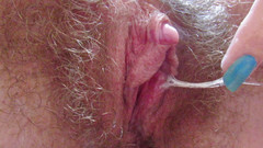 Cuteblonde666: Hairy big clit pussy dripping wet close up orgasm
