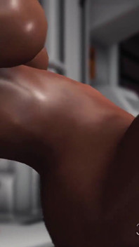 Sex na exoplanetě! Sci-fi android tvrdě šuká sexy černou dívku v základním táboře