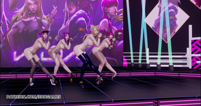 3D-Hentai Games: Girls day - kuchh nagn nrity ahri, akali, evelynn, kaisa 3d bina...