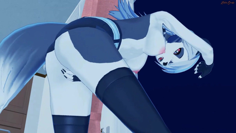 Hentai Smash: Loona masturbasi di ruang tamu - Hentai bos Helluva.