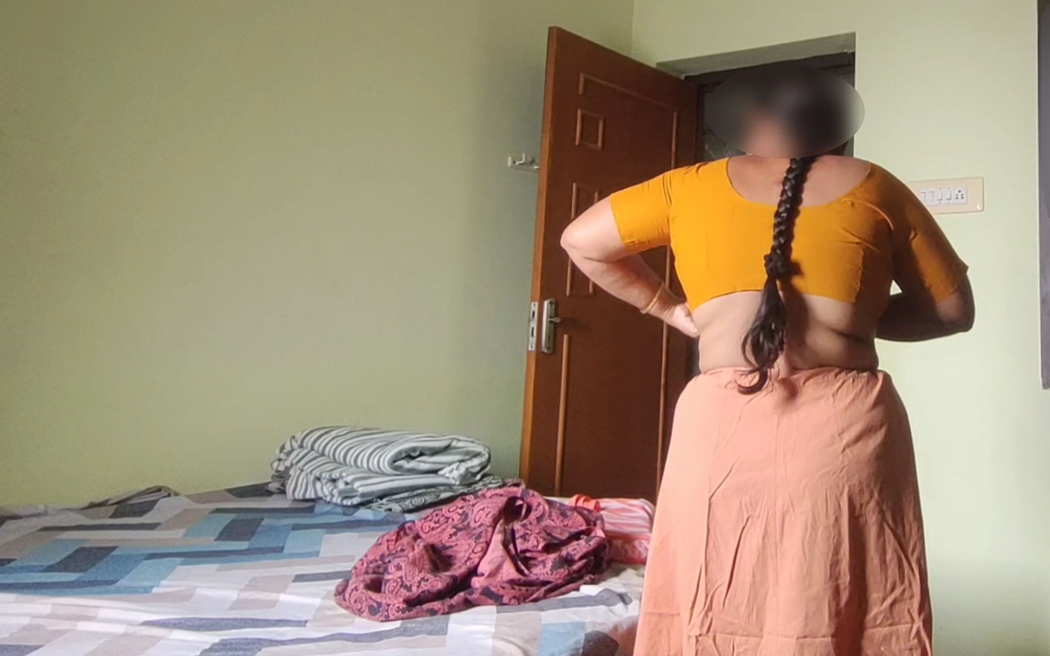 Sexy Huge Tits Neighbour Wife in Saree & Blouse Fucked Her Hard in Doggy Style and Came Inside Her