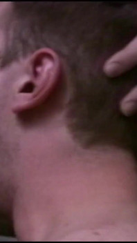 Horny guy masturbates before getting his big dick blowed by a friend in the bathroom