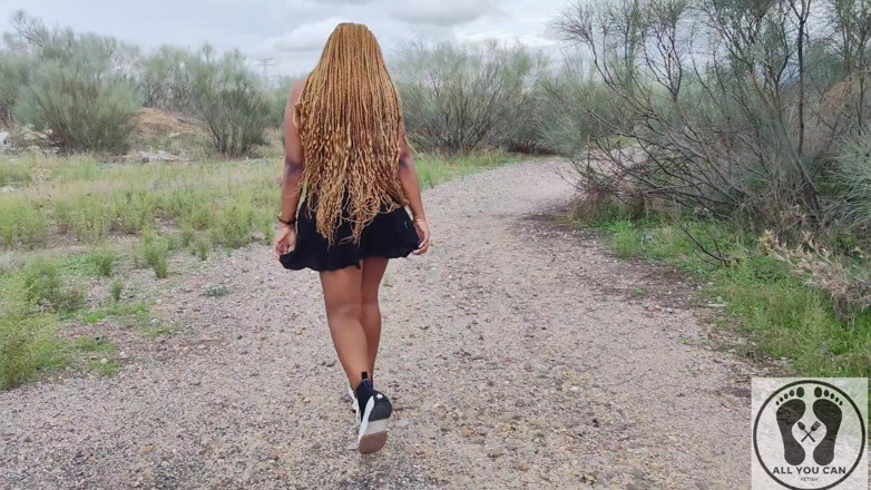 All You Can Fetish: Outdoor Naked Walk Ebony Publig Pussy Spread Close-ups Ass