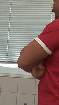 Big muscle cock in sexy milf...toilet sex