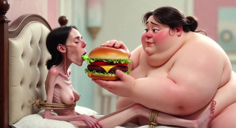YOUR BEST FANTASY: Extremamente magra vs maciça sessão de alimentação com grandona