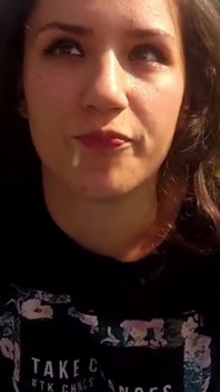 Teen Swallowing Cumshot Outdoor