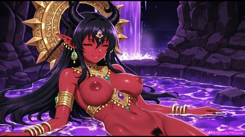 Hot girl dancing: Film, demon magisk lila grottdrottningsfilm, ai -animering