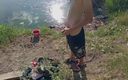 Fish cam: Guy Jerking off in Nature and Fishing