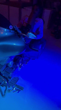 Pink Thong Femboy on Motorcycle