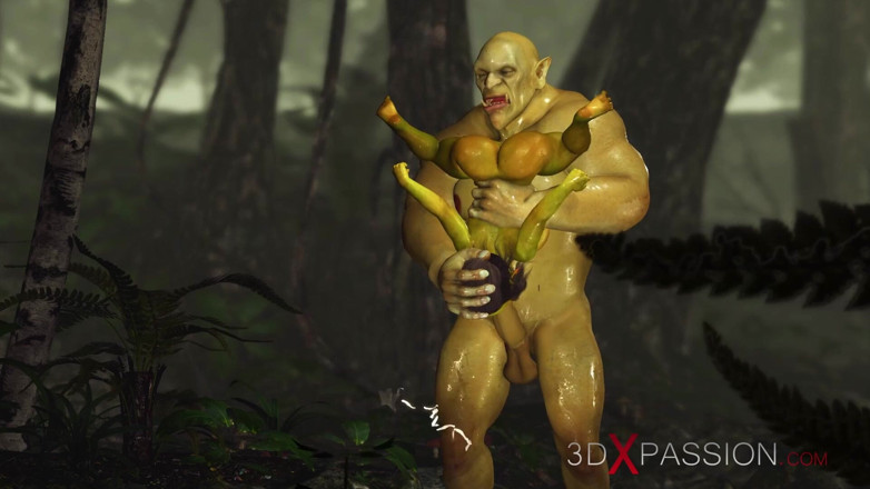 3dxpassion: Raksasa hijau Ogre mengongkek keras seorang wanita miang Goblin Arwen...