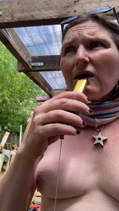 MistressWriggler: Topless DIY in My Garden in Full View My Neighbour!