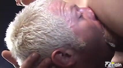 Gay Diaries: Guy with white hair gets rough mouth fuck from a...