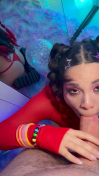 Red Bows, Glitter Freckles: Gigi Star Owns the Blacklit Room Tonight!