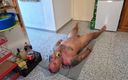Carrotcake19: Husband Lying on His Back Trying Piss and Cum Through...