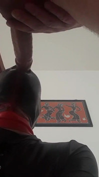 Laura is gagged with a lips mouth gag, throath fucked for long time and swallows cum