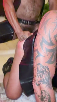 Leather Harness, Chaps, Throat & Breed - Ft. Rick Chasexx