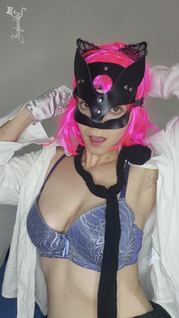 Be Seduced by My Tits as I Masturbate with My Kitty Mask