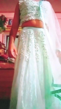Indian Gay Crossdresser Gaurisissy Feeling Horny in Blue Lehanga