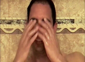VOP Boys: White dude jerking his cock in the bathroom
