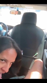 Sucked Her Stepson While the Cuckold Was Driving