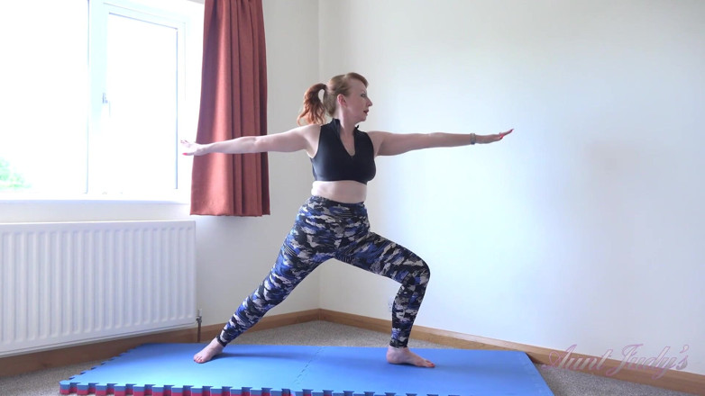 Aunt Judy's: Ajudys - Busty Mature Bombshell Mrs. Red - Hot Yoga Workout