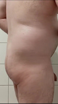 Chubby Gay in the Hotel Shower