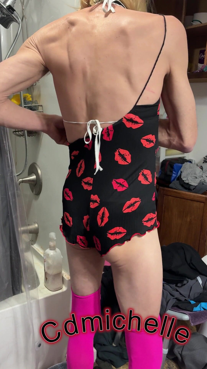 Cd Michelle lingerie: Cdmichelle trägt weißen und rosa bikini
