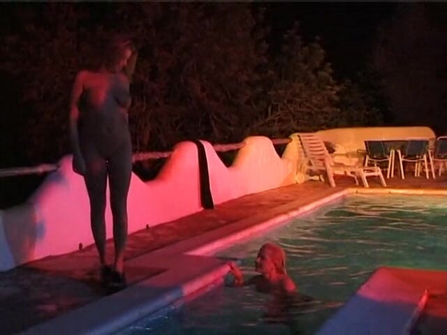 Naughty Girls: Two sexy lesbian chicks are swimming together in the swimming...