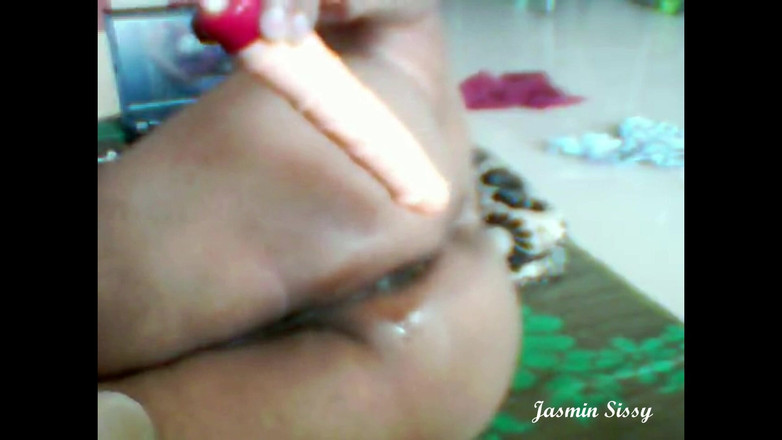 angelscs2008: Jasmin Tgirl Shemale Transgender řídí velké dildo hračku