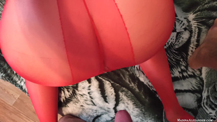 Madina Alexander: Girlfriend in tights sensual sucking and doggystyle fuck - cumshot