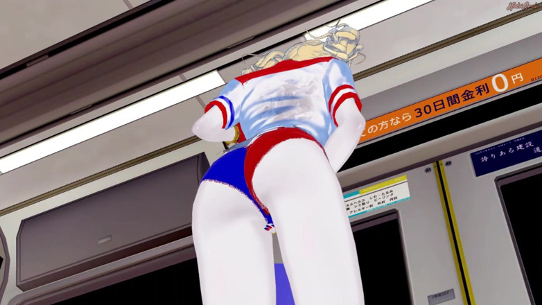 Hentai Smash: Harley Quinn rubs and fingers her pussy on the subway -...
