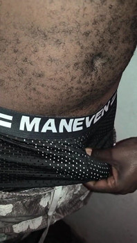 Horny Hairy Black Male Getting Kinky at the Storage Room