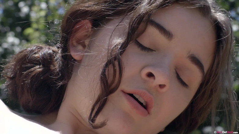 Girls Out West: Cute teen Lily hoses her sexy body and toys her...