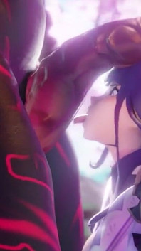 Raiden Shogun Genshin Impact Worshiping a Big Mitachurl Cock Porn Hilichurl 60 Fps