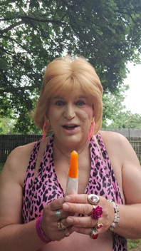 Sucking on a Popsicle Outside!