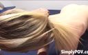 Simply POV: Adolescentă blondă sexy cu țâțe mici suge pula cu vedere la...