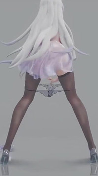 Mmd ragazze dagli occhi marroni; Abito trasparente; Tacchi filtranti; Calze nere