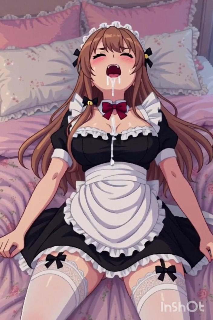 Wertstofsamler: 침대에서 자위하는 핫한 아시아 코스프레 메이드, Pixelart