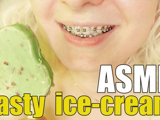 Arya Grander: Lízání v rovnátkách: video se zmrzlinou