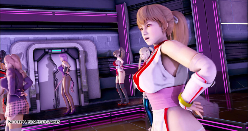 3D-Hentai Games: PinkCat striptease - Nyotengu, Ayane, Kasumi, Marie Rose, Honoka, Mai Shiranui...