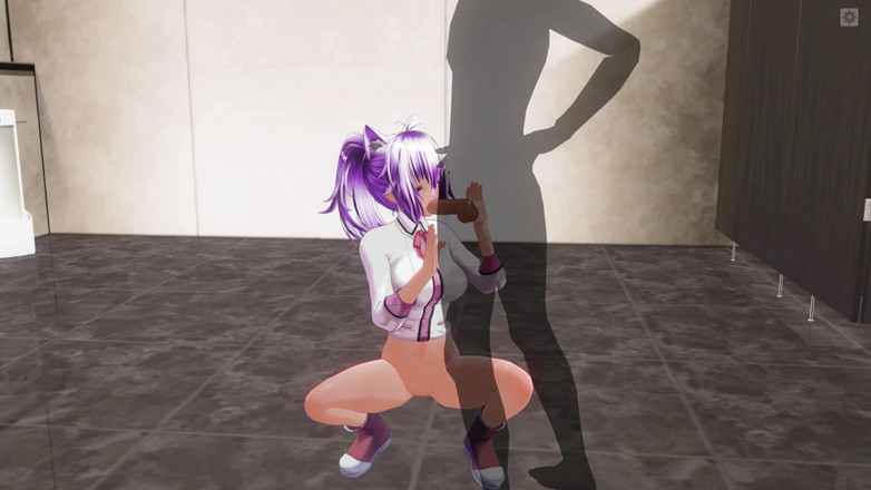 H3DC: HENTAI 3D. Studentka ssie penisa w toalecie