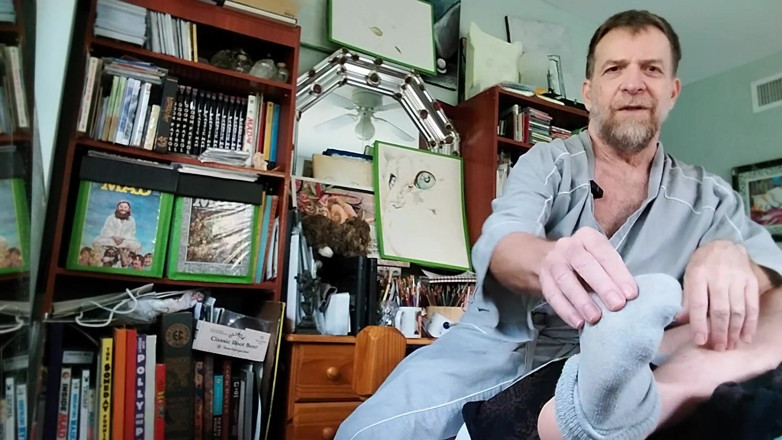 Hairyartist: Vidíte, velký poddajný pták a man sack v jeho róbě