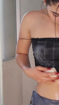 Vätning av Myjeans i duschen