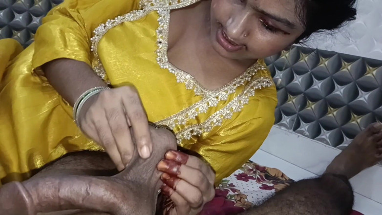 LateralChain349: Desi Beauty Blowjob with Ball Massage in Traditional Clothes