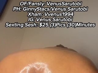 VVenus1994: Ebony BBW Oiled up Riding BBC Creaming and Squirting