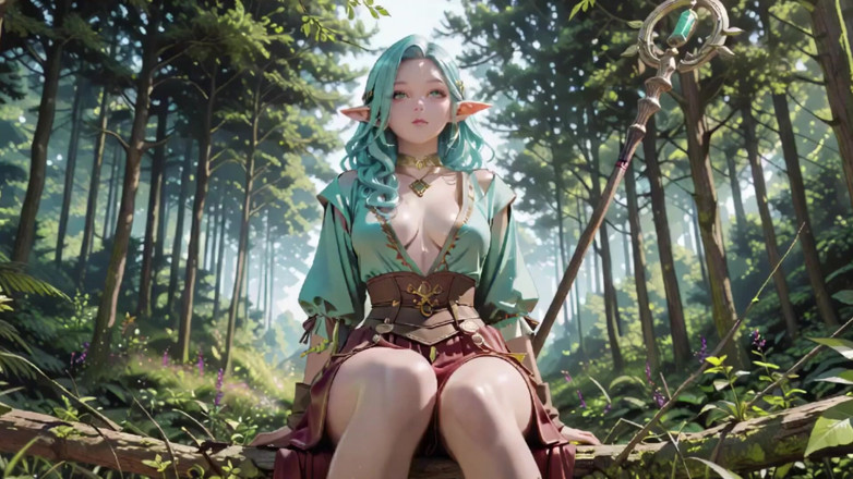 Seraphina Vale: Fantasi hutan! Tante semok rambut hijau &amp; peri biru lagi asik...